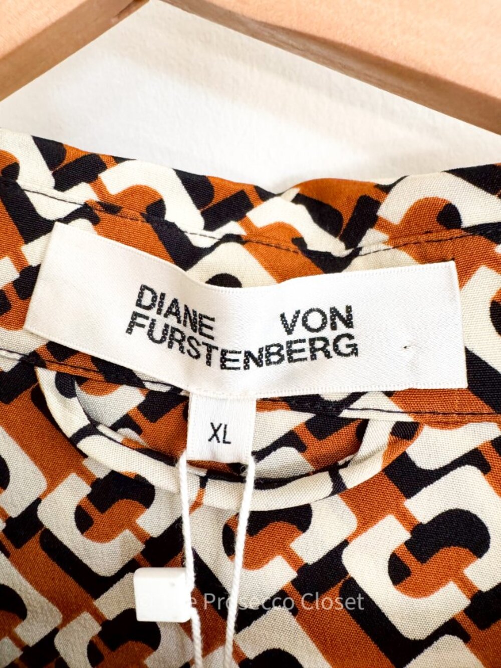 NWT *flawed* Diane Von Furstenberg DVF 100% Silk Button Dress (XL) - Picture 2 of 8